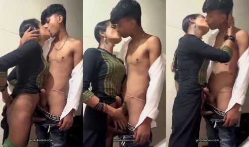 Skinny Shemale Hot Kissing and dick touching